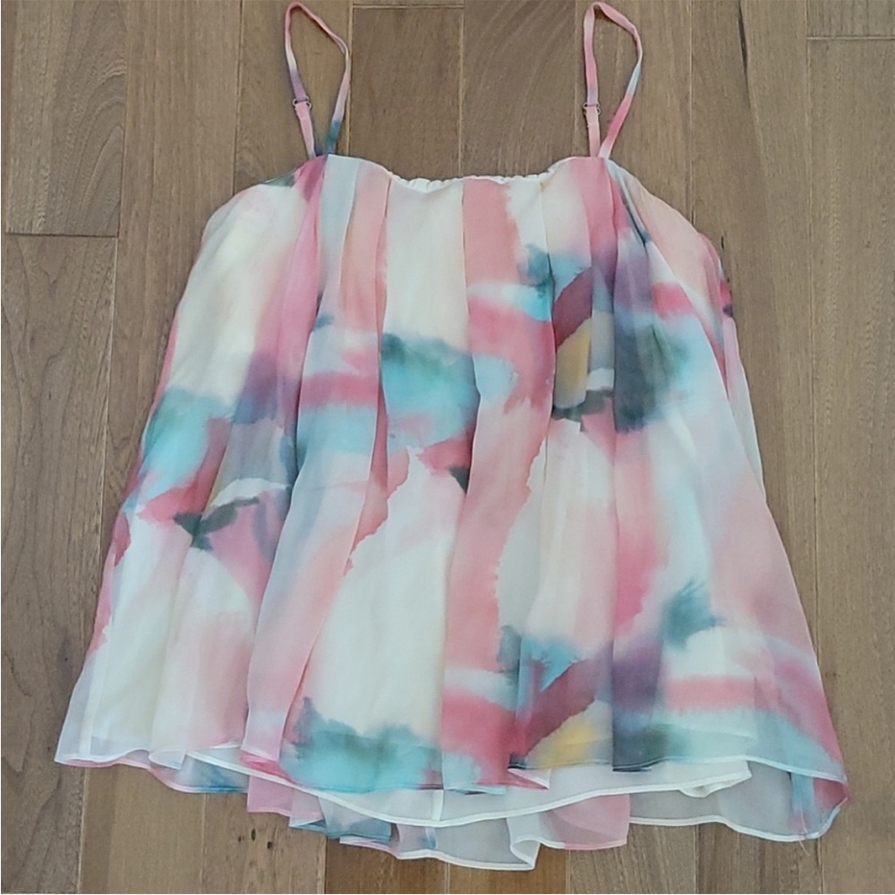 Alice and Olivia silk watercolor print cami